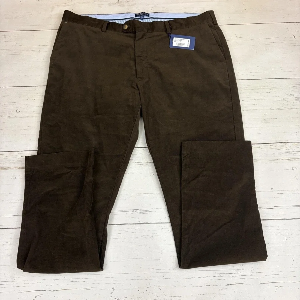 Peter Millar Crown Crafted Corduroy Pants Mens 38x32 Brown Stretch Chino Casual